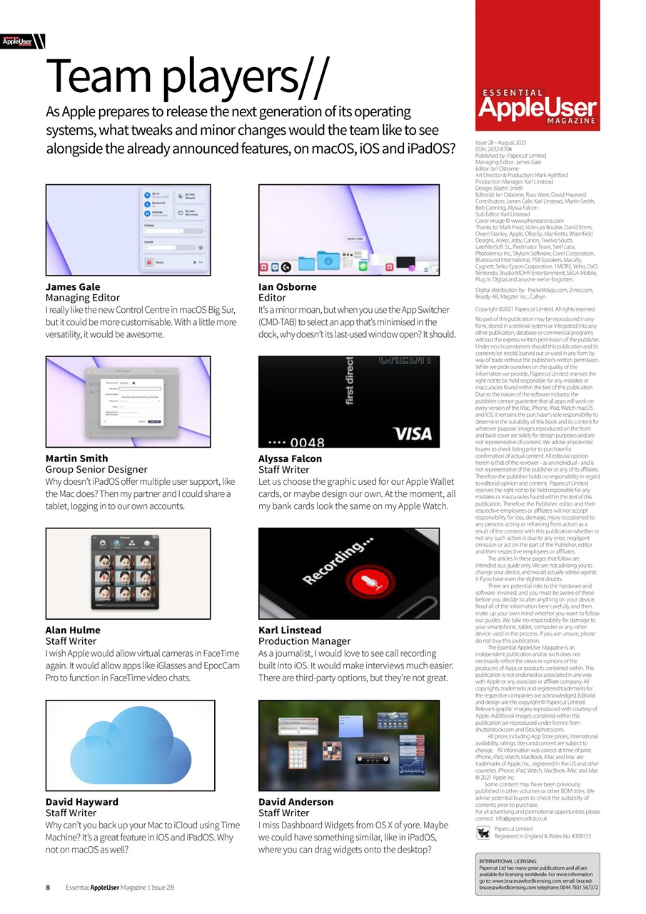 Essential Apple User Preview Pages