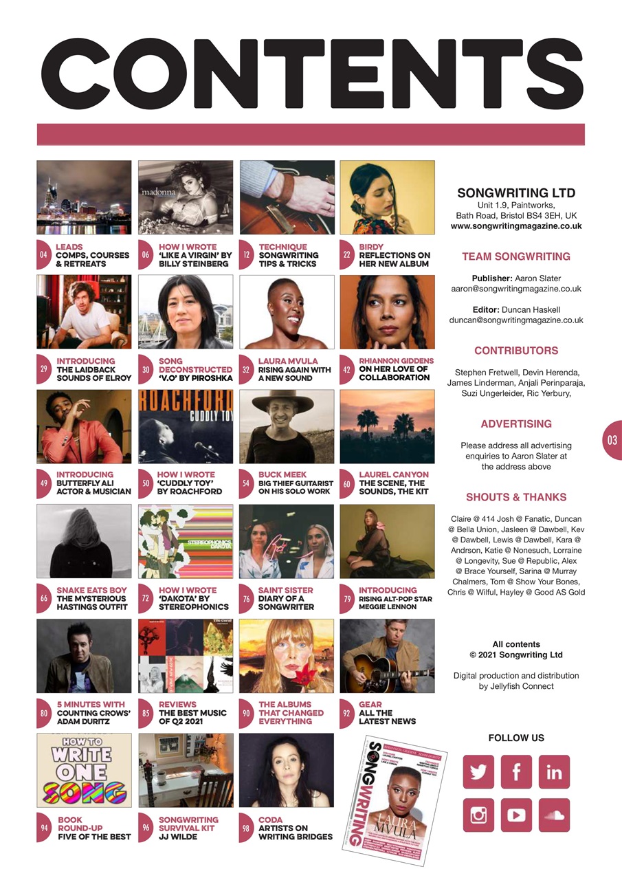 Songwriting Magazine Preview Pages