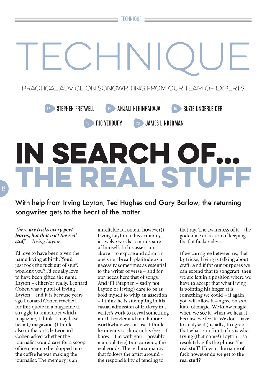Songwriting Magazine Preview Pages