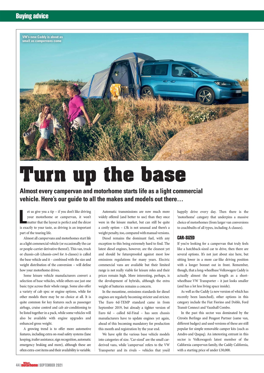 What Motorhome magazine Preview Pages