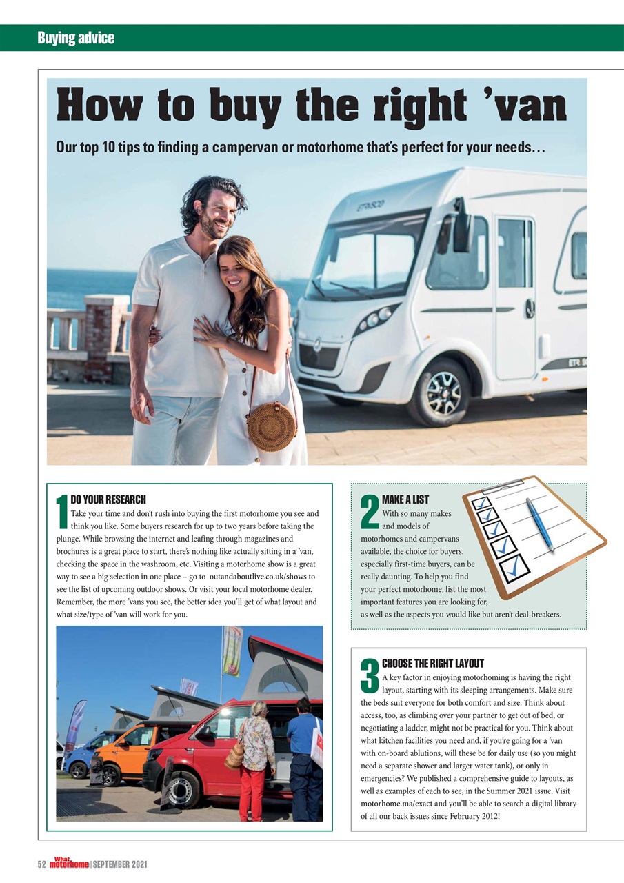 What Motorhome magazine Preview Pages