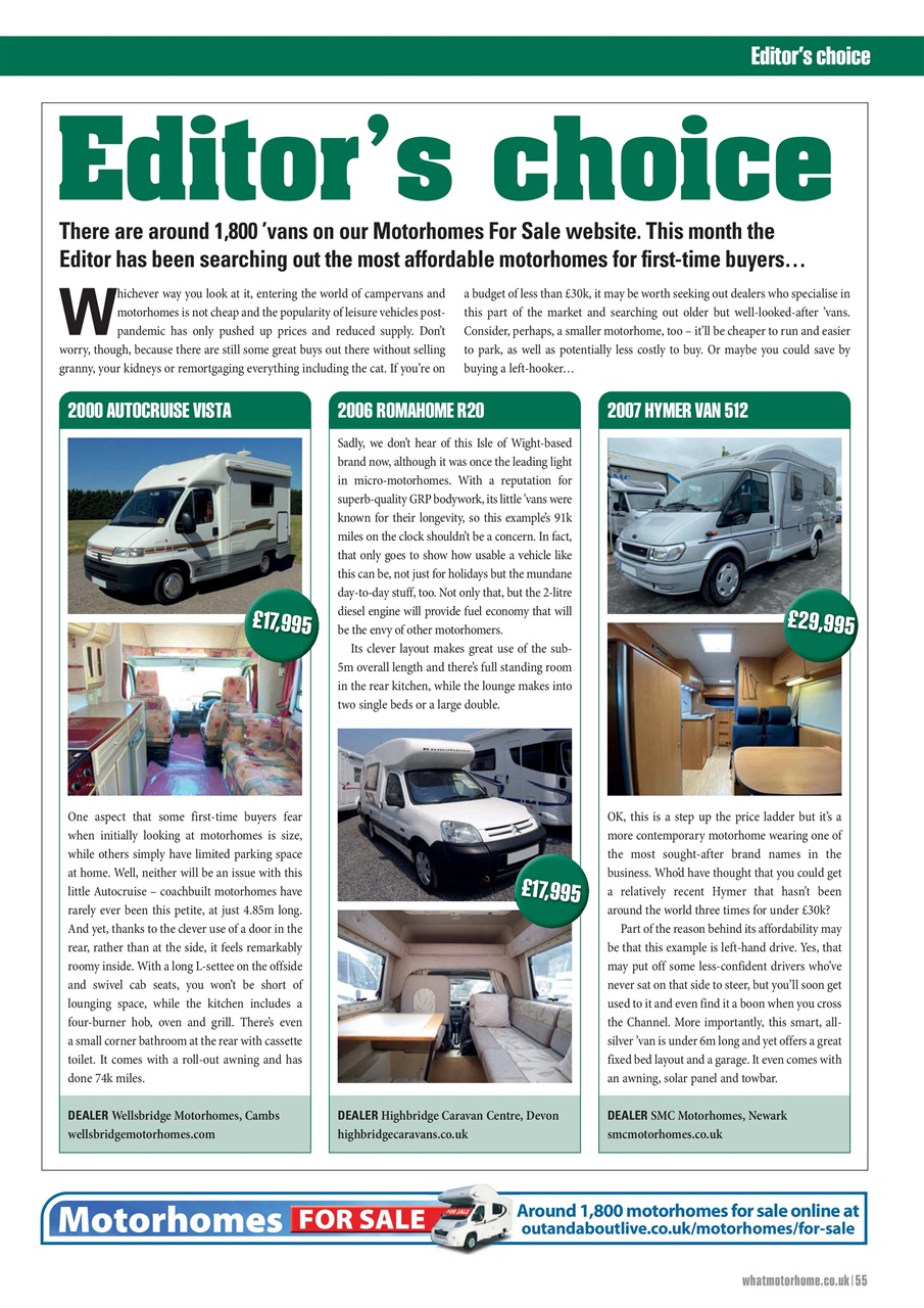 What Motorhome magazine Preview Pages