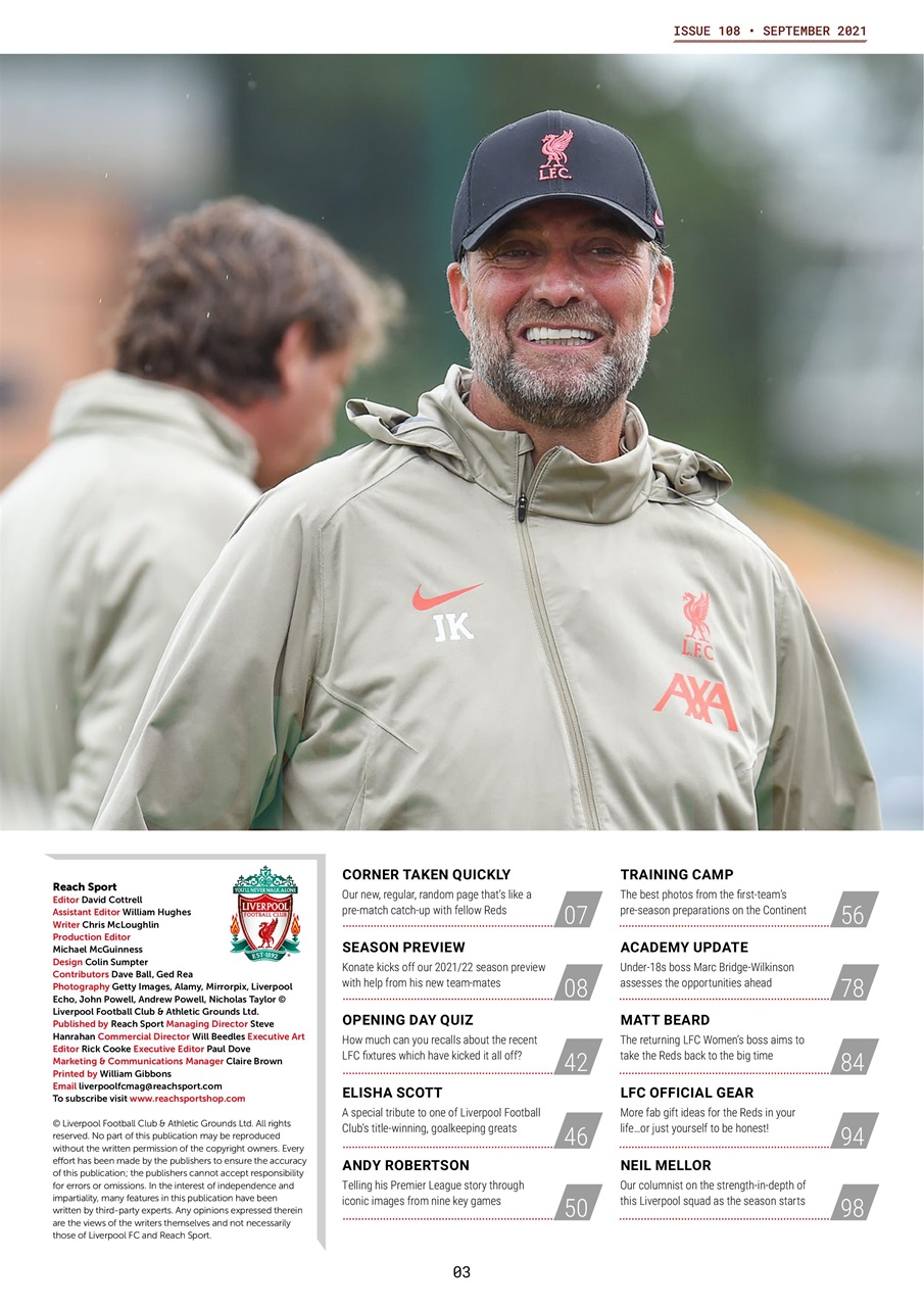 Liverpool FC Magazine Preview Pages