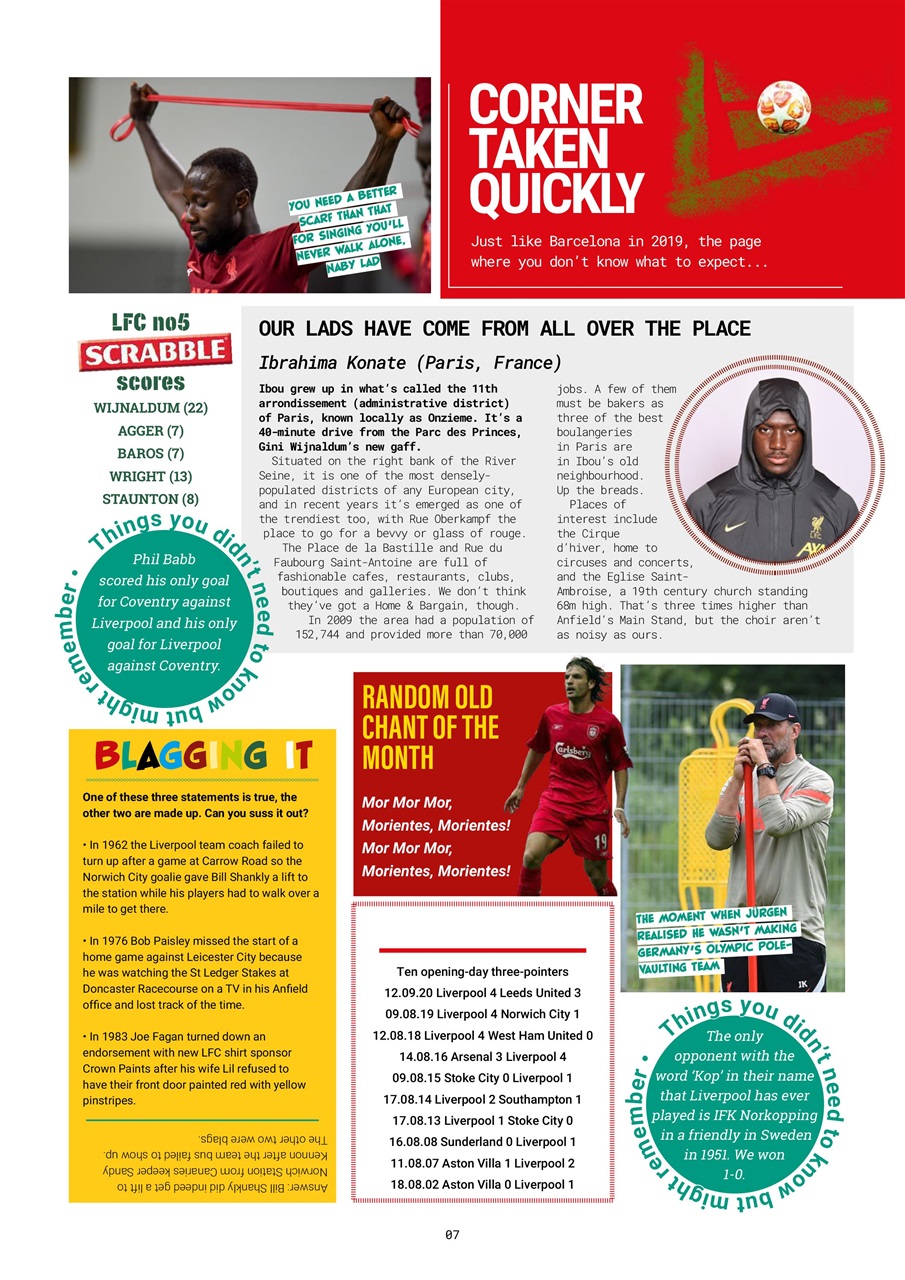 Liverpool FC Magazine Preview Pages