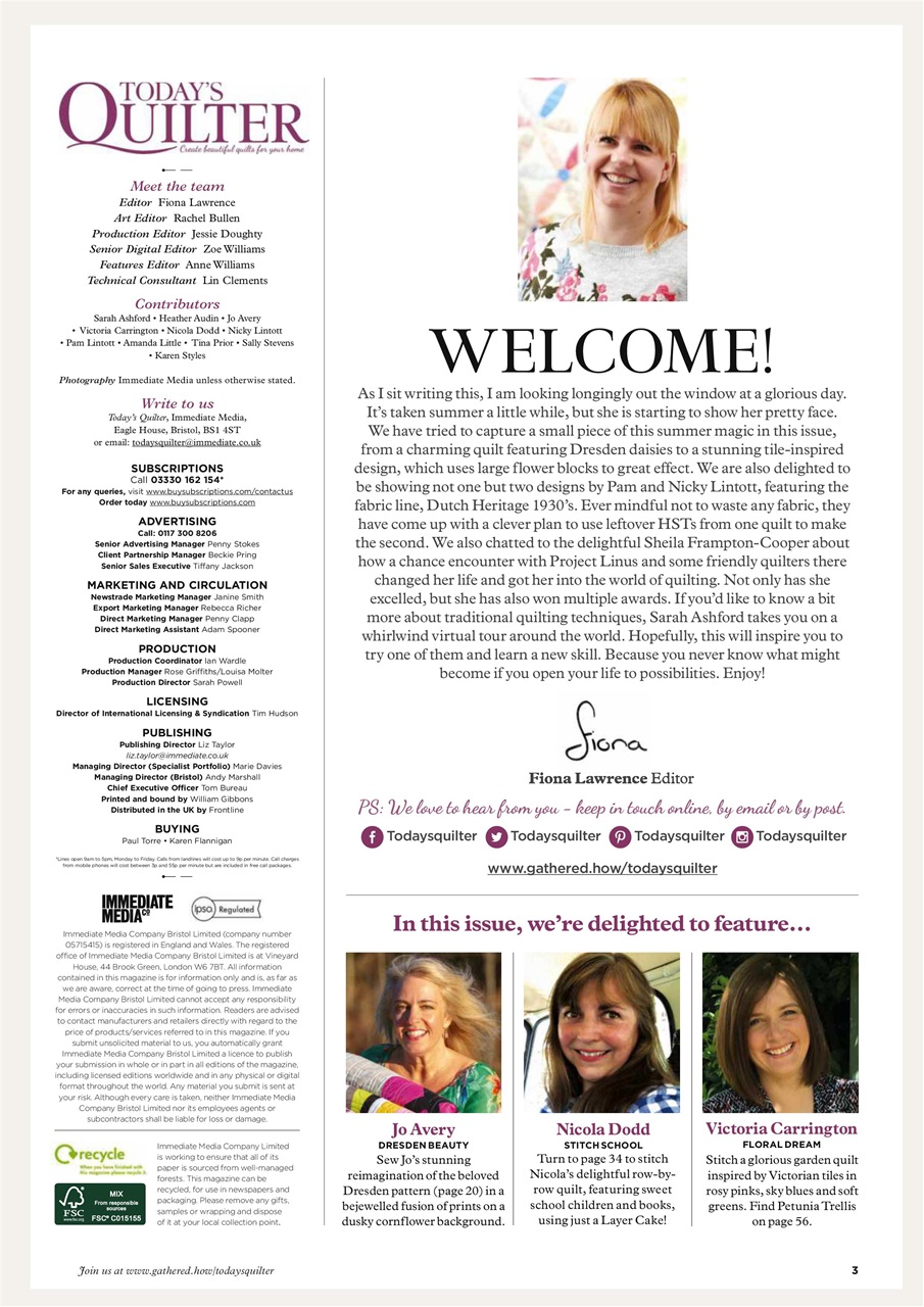 Today’s Quilter Preview Pages