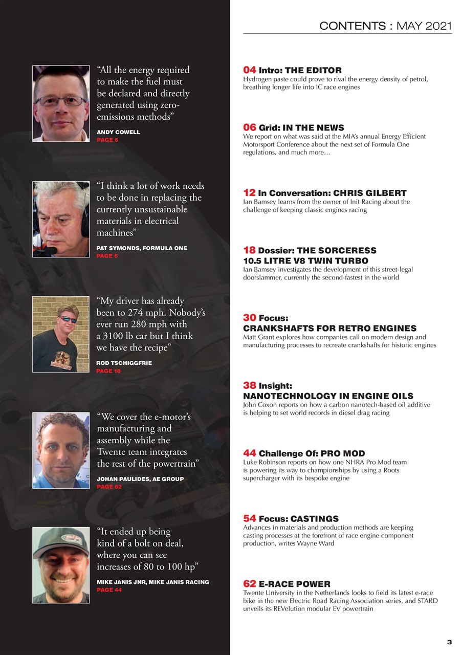 Race Engine Technology Preview Pages