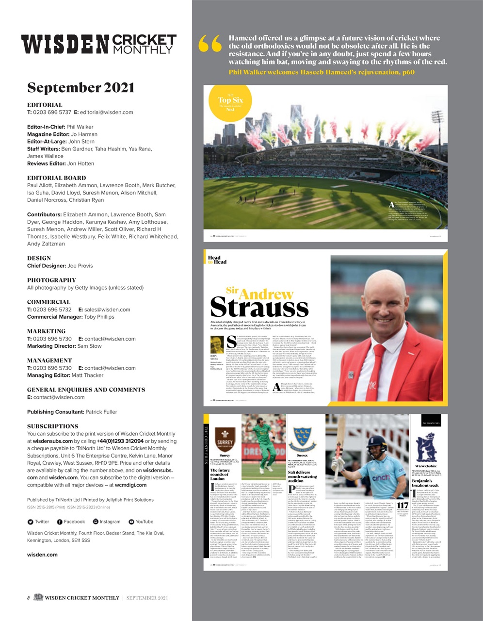 Wisden Cricket Monthly Preview Pages
