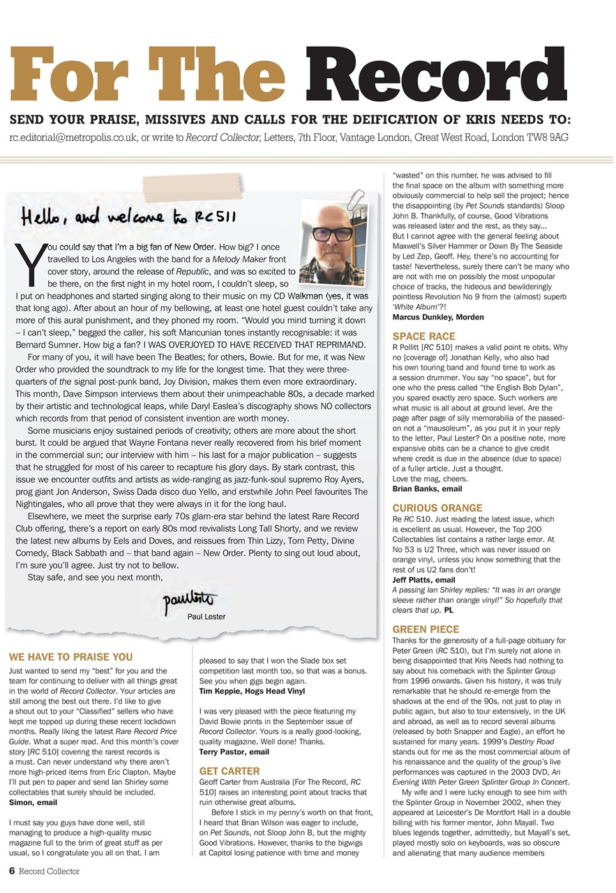 Record Collector Preview Pages