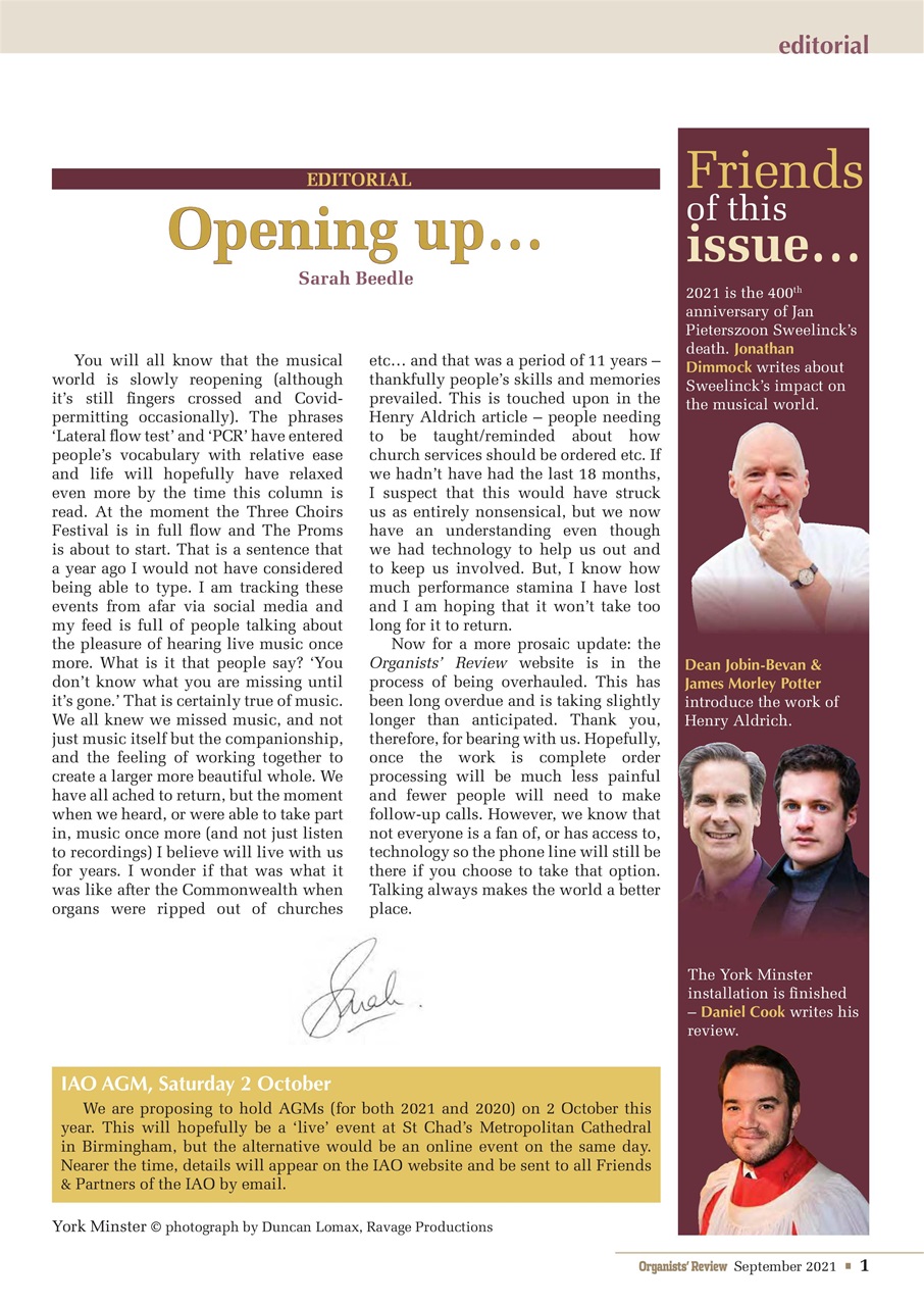 Organists' Review Preview Pages