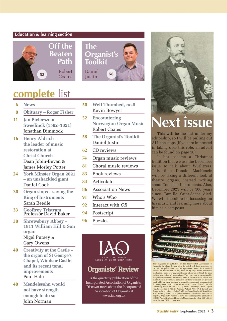 Organists' Review Preview Pages