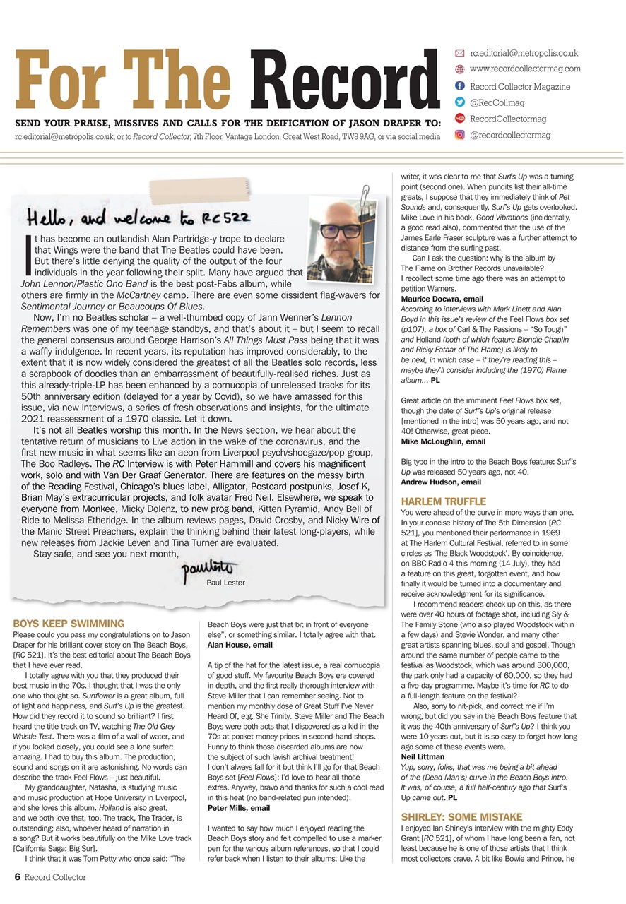 Record Collector Preview Pages