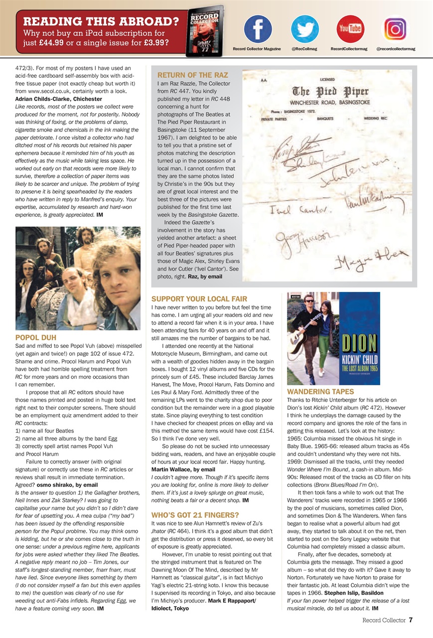 Record Collector Preview Pages