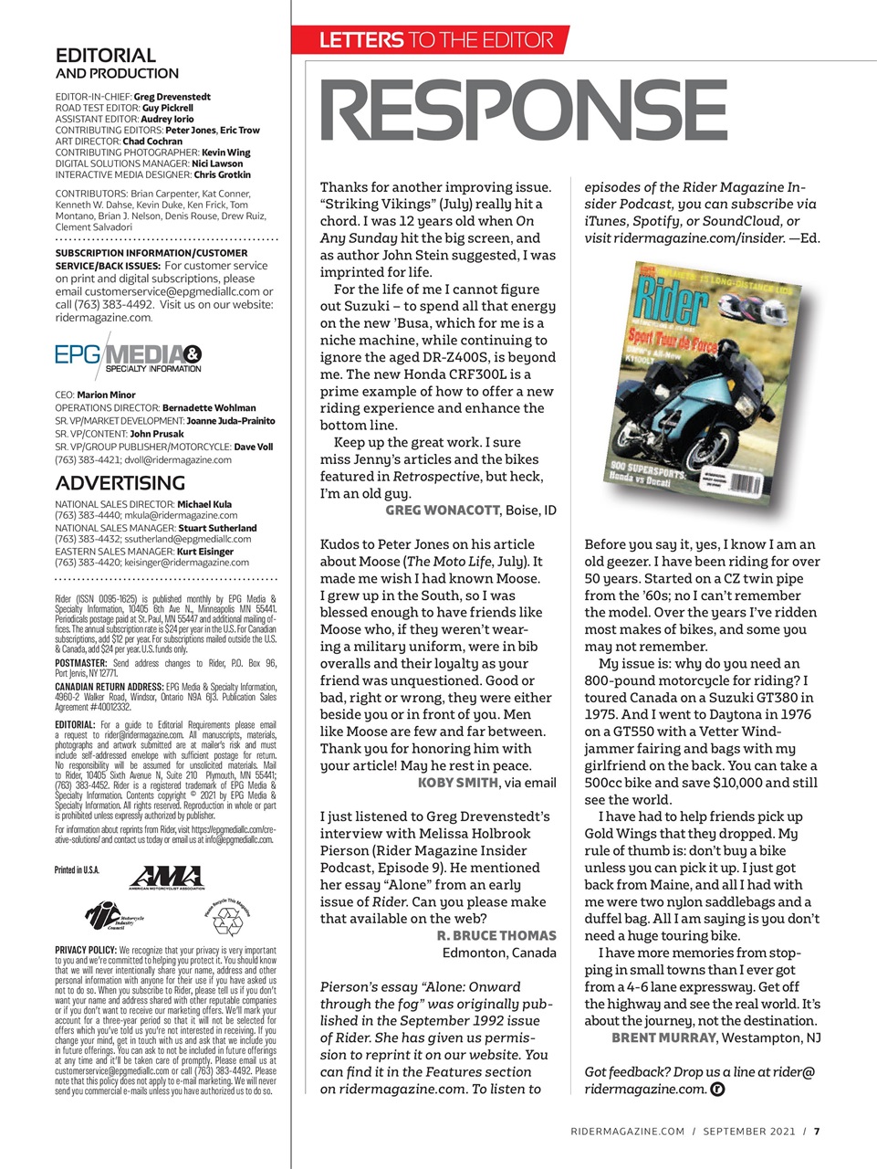 Rider Magazine Preview Pages