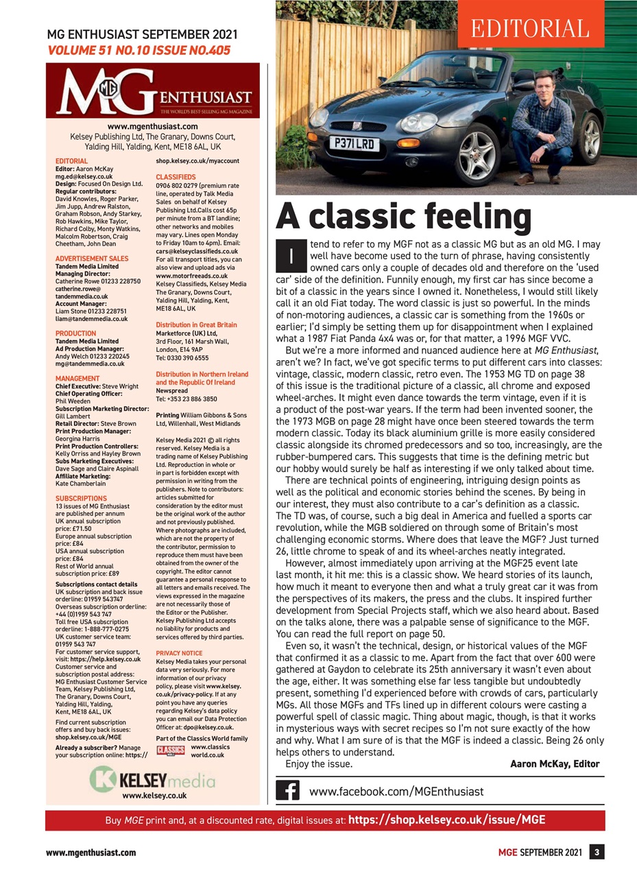 MG Enthusiast Preview Pages