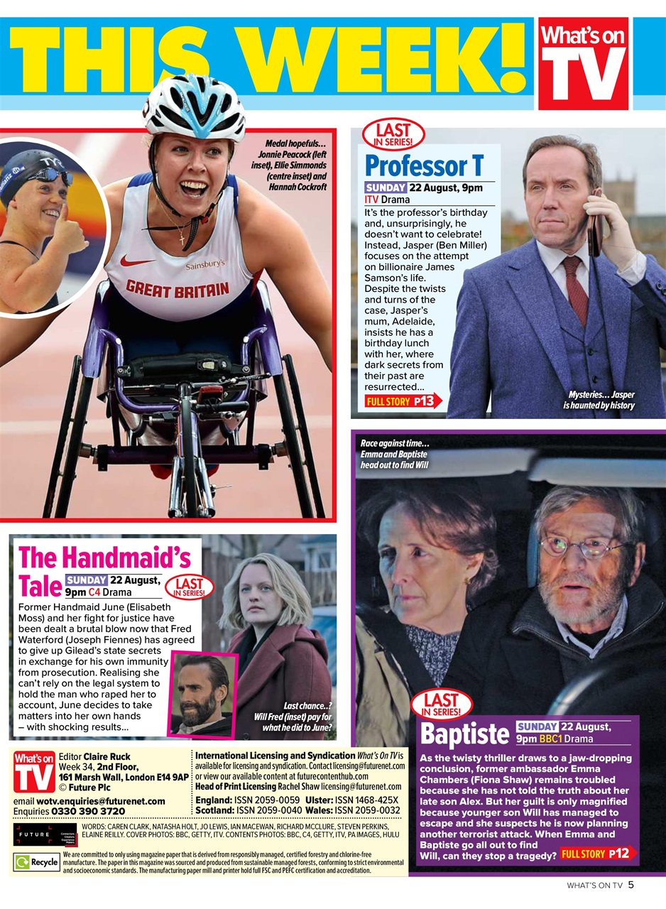 What's on TV Preview Pages