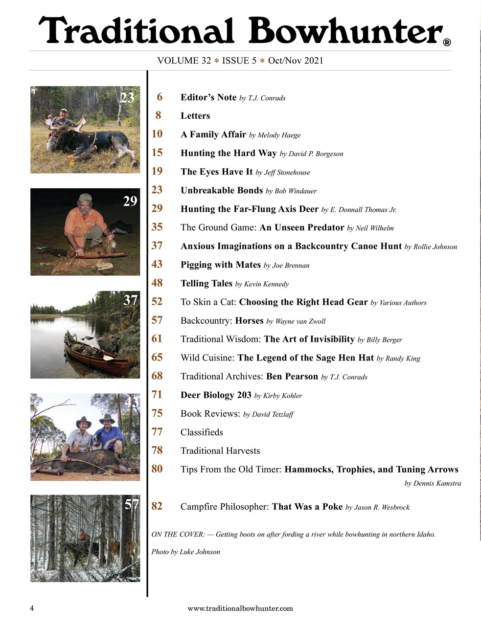 Traditional Bowhunter Magazine Preview Pages