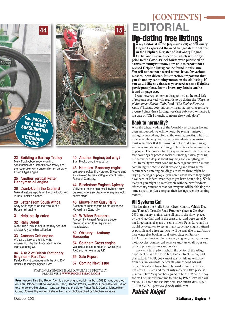 Stationary Engine Preview Pages