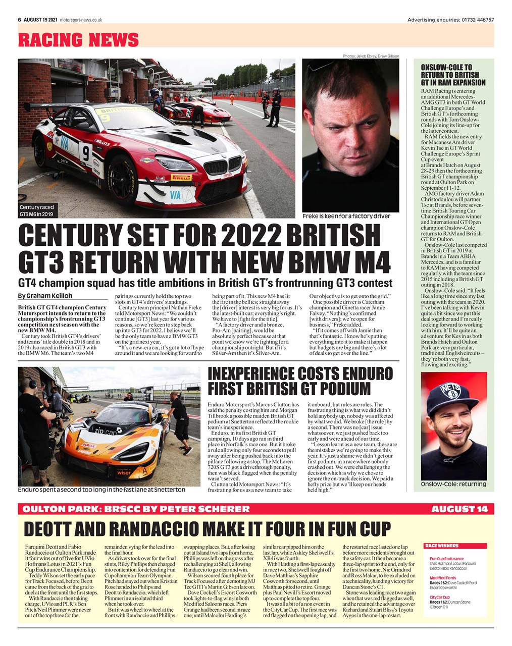 Motorsport News Preview Pages
