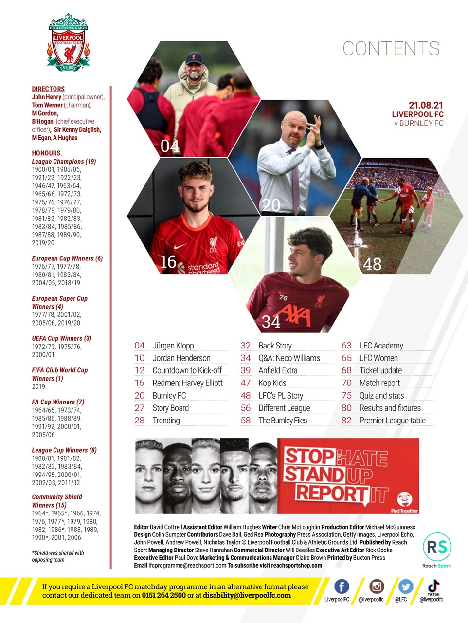 Liverpool FC Programmes Preview Pages