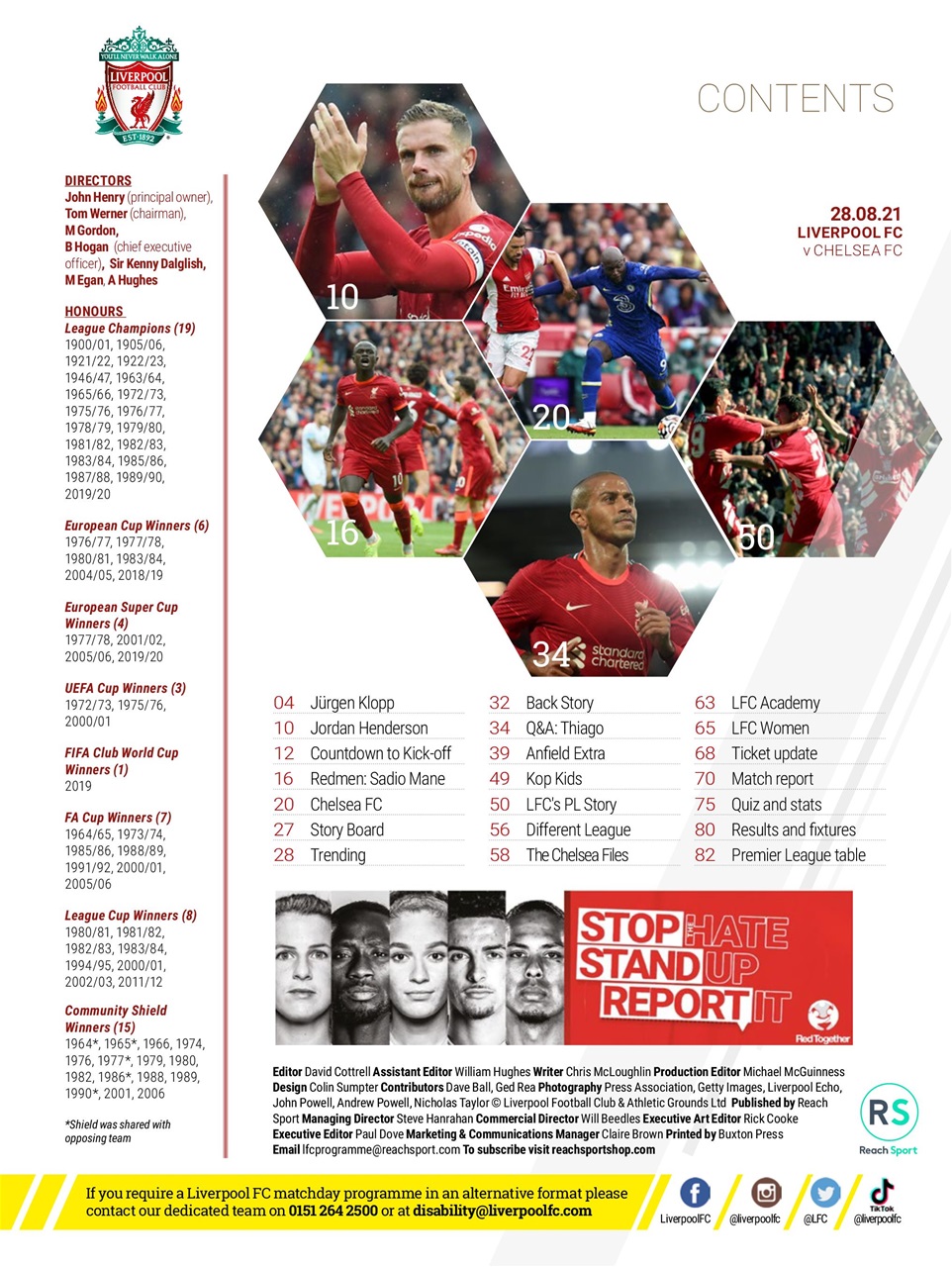 Liverpool FC Programmes Preview Pages