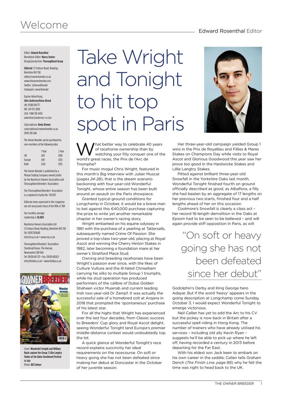 The Owner Breeder Preview Pages