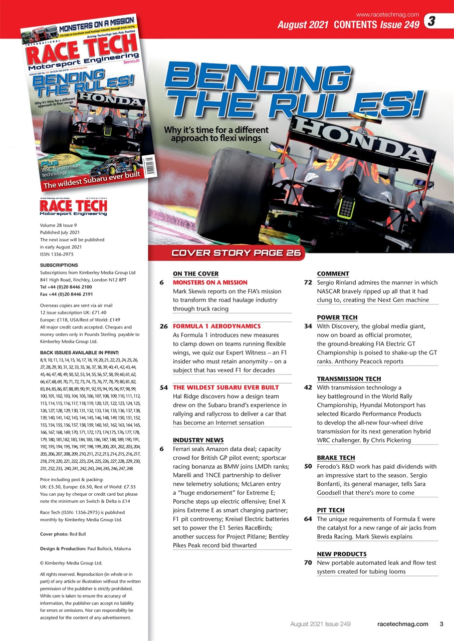Race Tech Preview Pages
