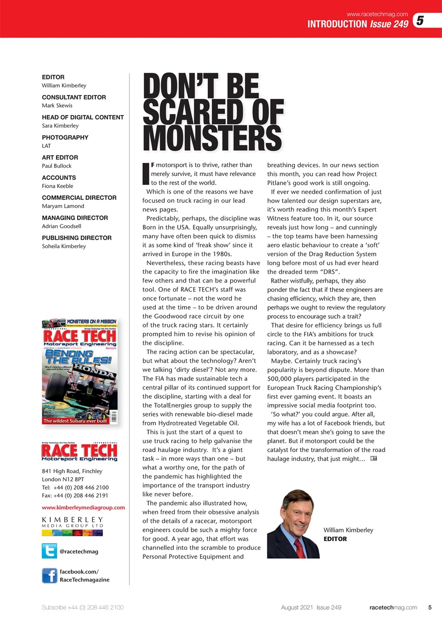 Race Tech Preview Pages