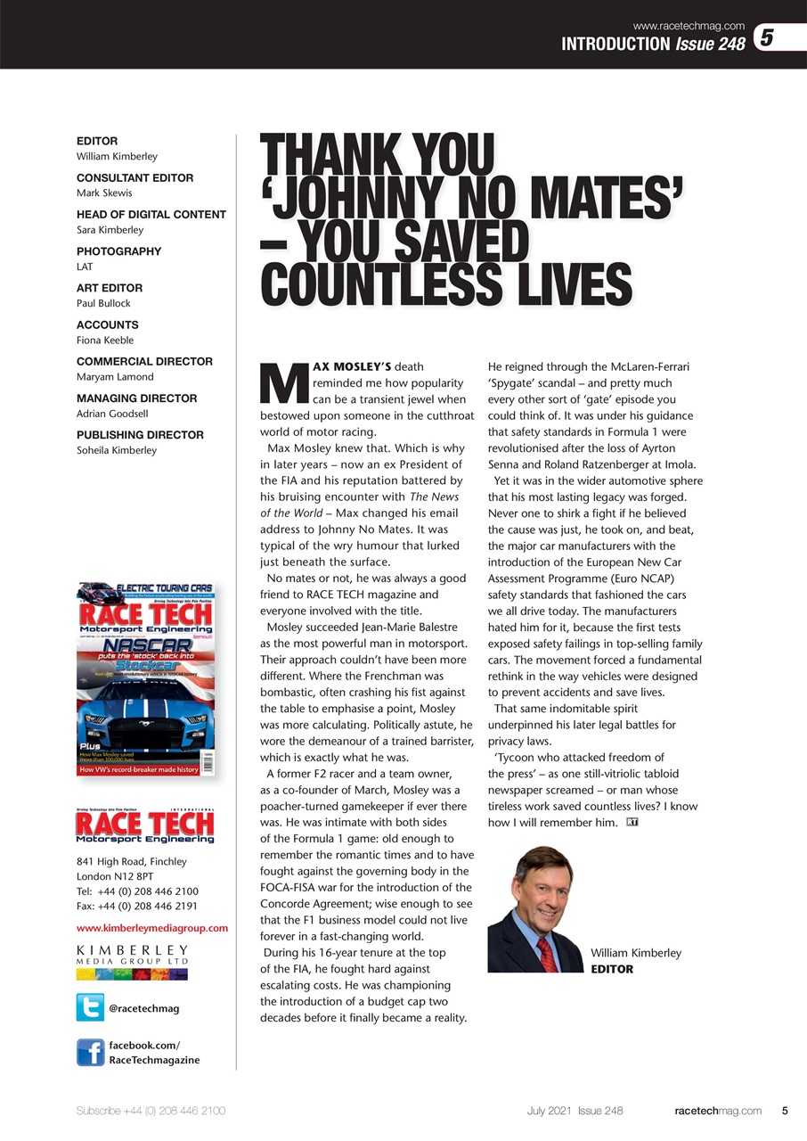 Race Tech Preview Pages