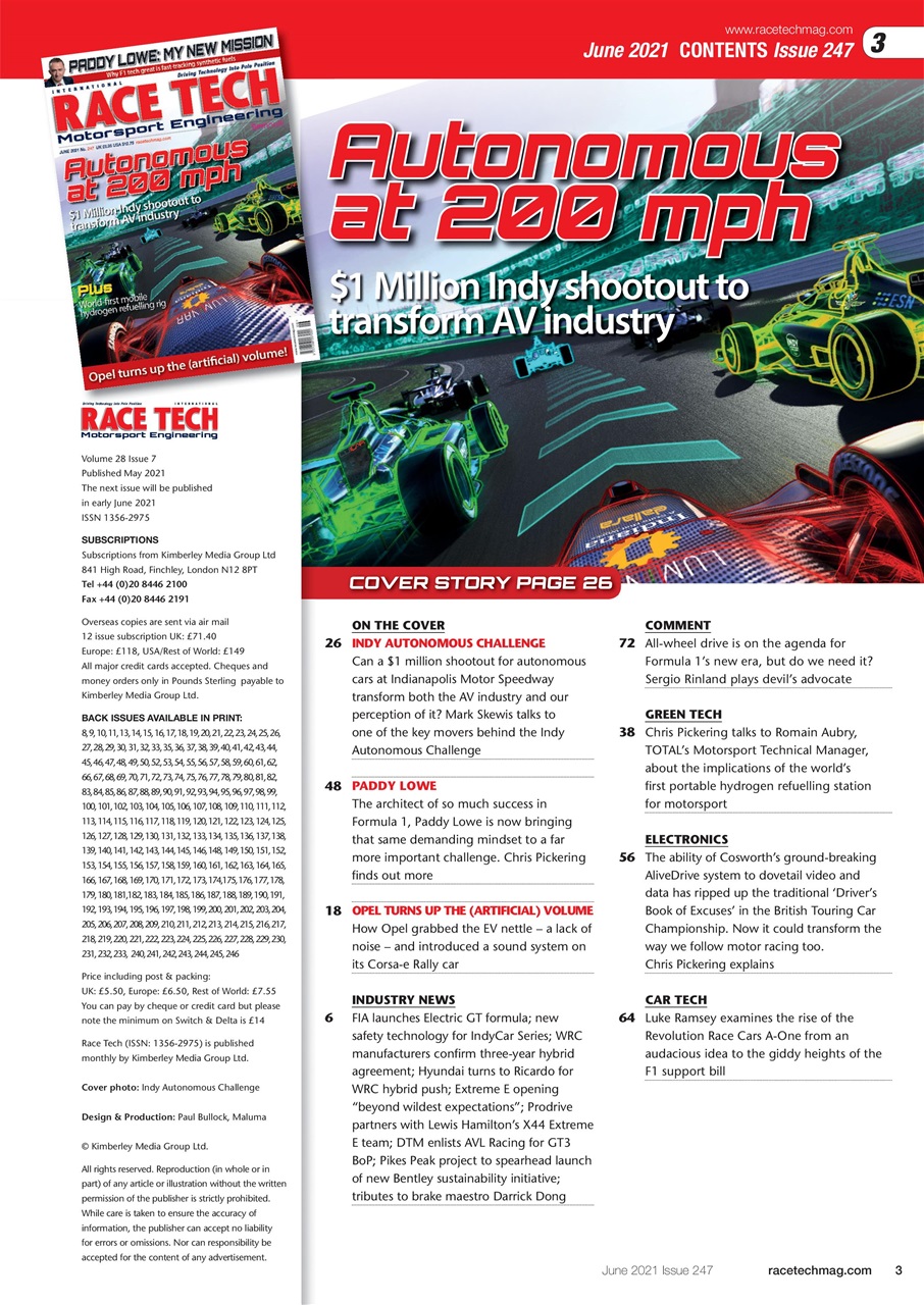 Race Tech Preview Pages