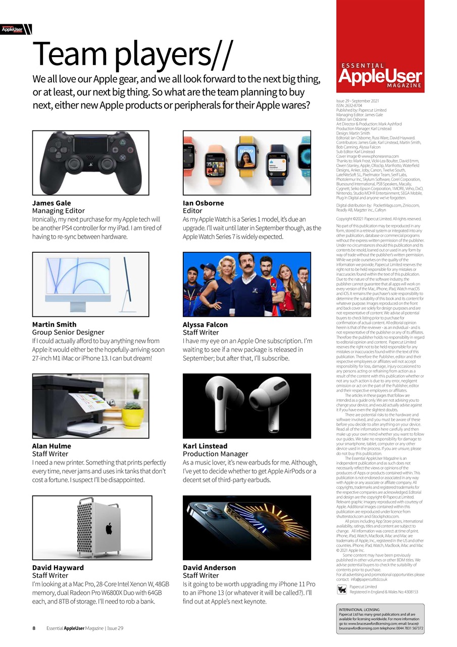 Essential Apple User Preview Pages