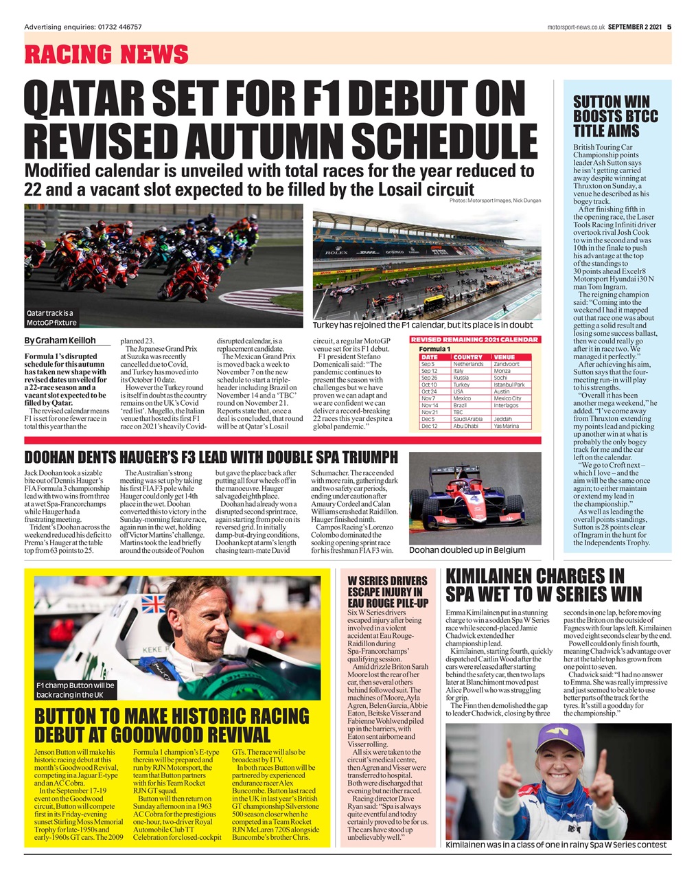 Motorsport News Preview Pages