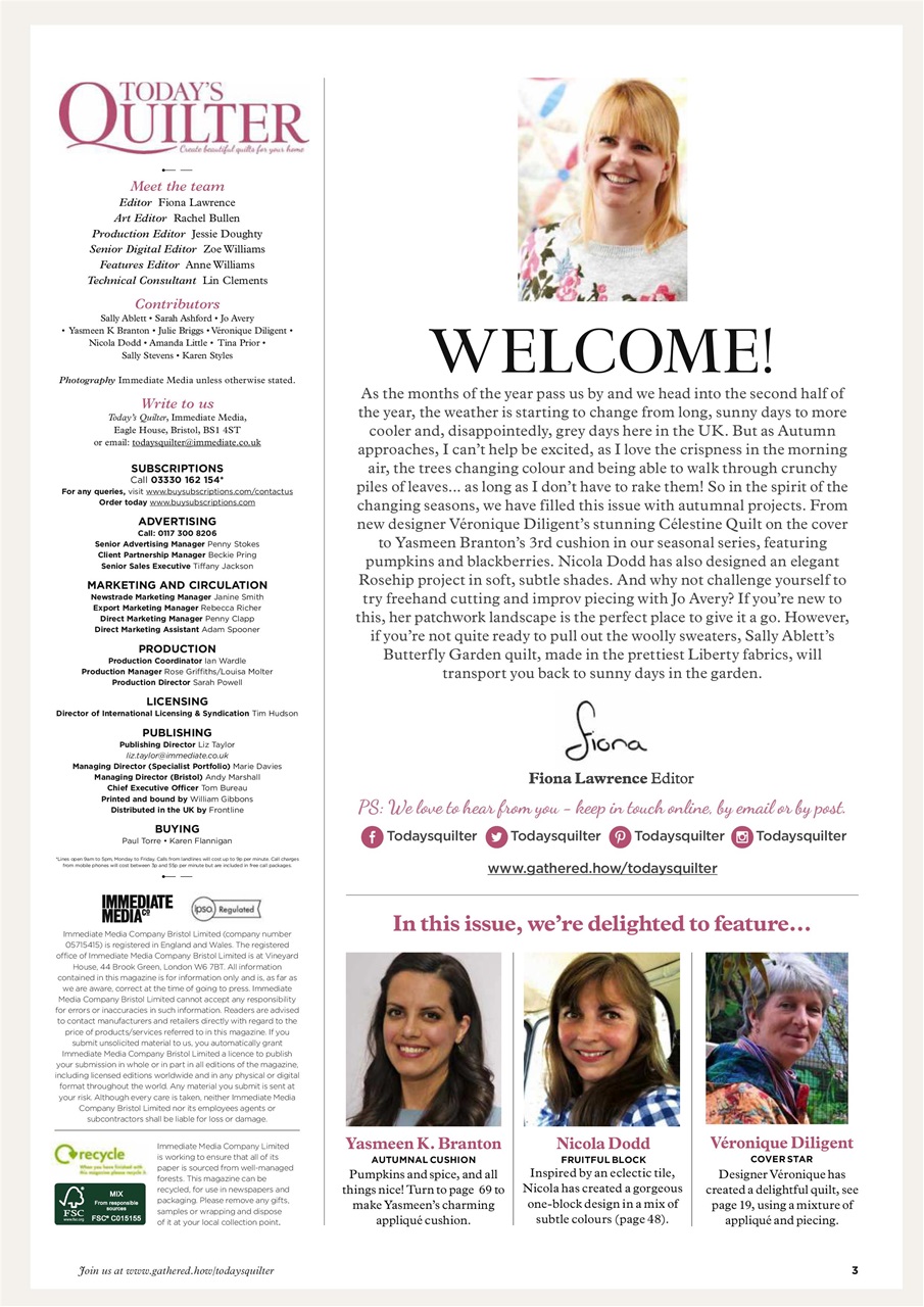 Today’s Quilter Preview Pages