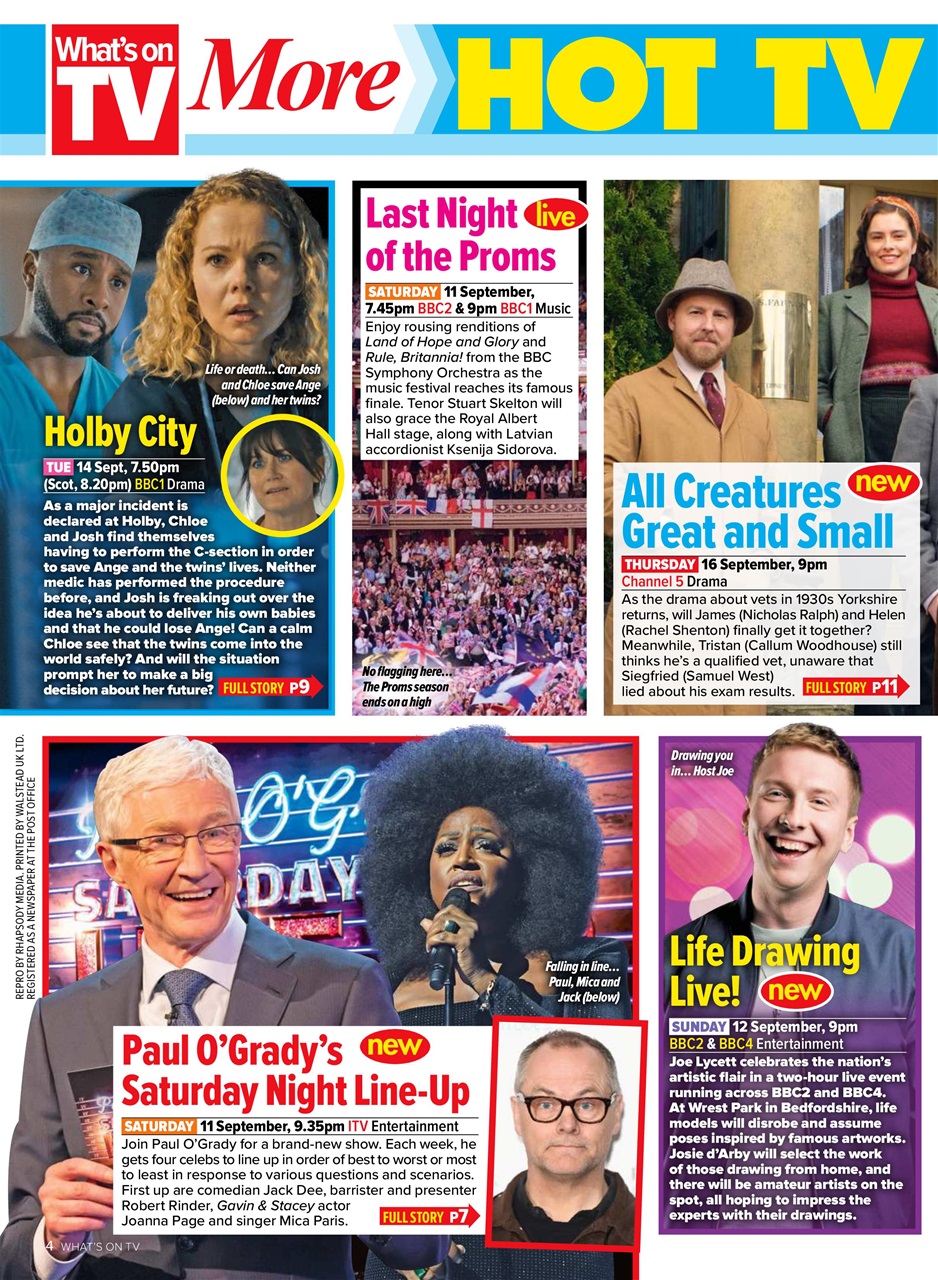 What's on TV Preview Pages