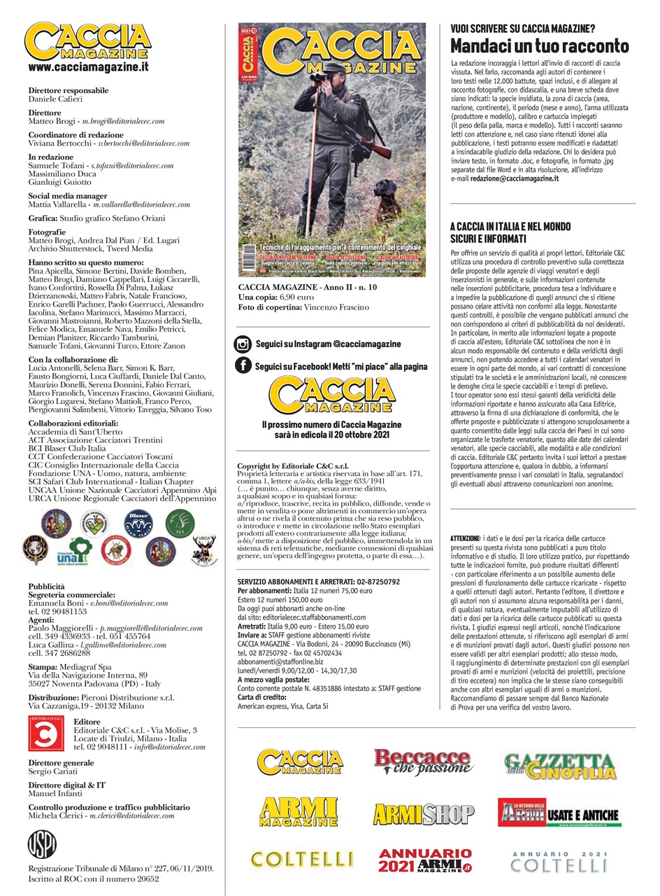 Caccia Magazine Preview Pages