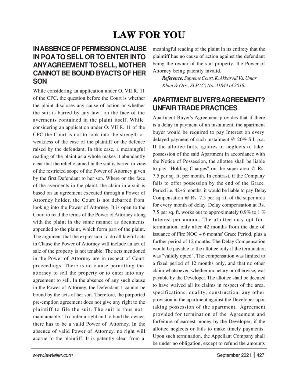 Lawteller – A Legal Awareness Magazine Preview Pages