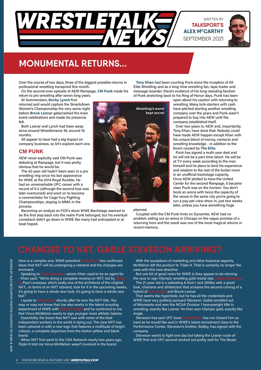 Wrestletalk Magazine Preview Pages