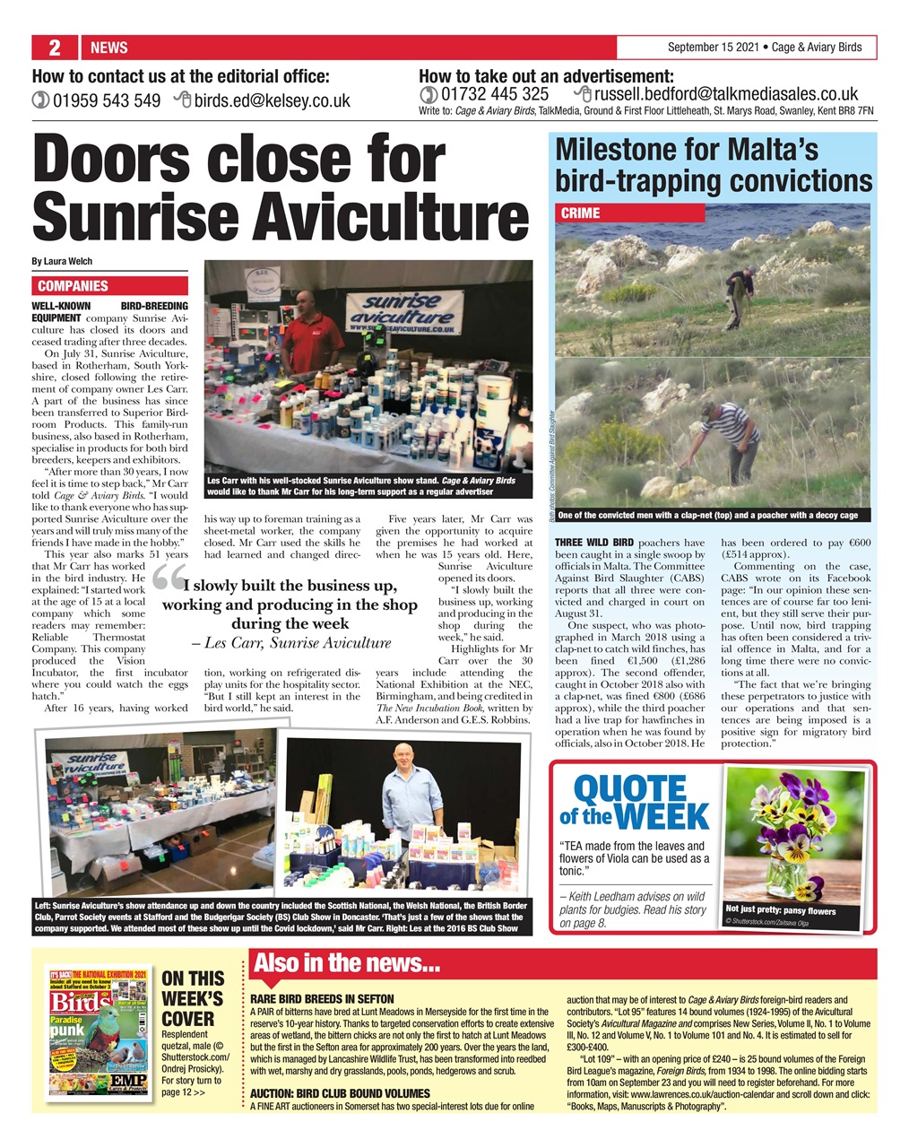 Cage & Aviary Birds Preview Pages