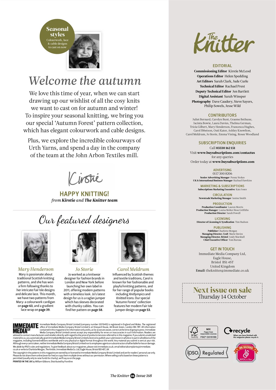 The Knitter Preview Pages