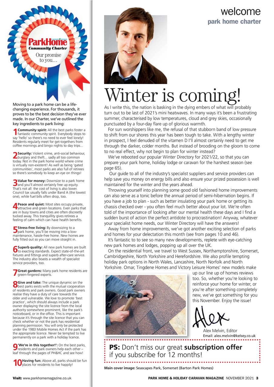 Park Home & Holiday Living Preview Pages