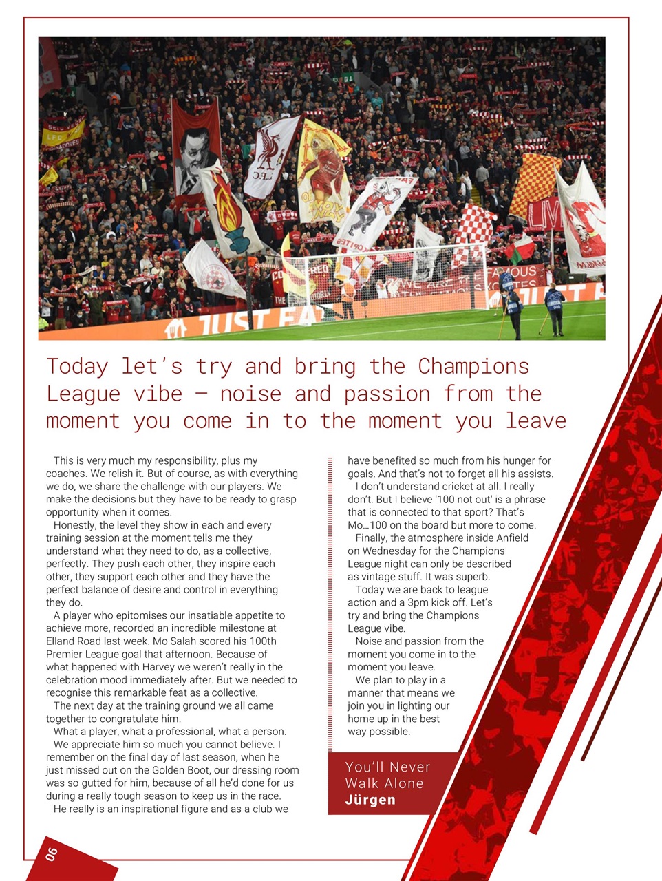 Liverpool FC Programmes Preview Pages