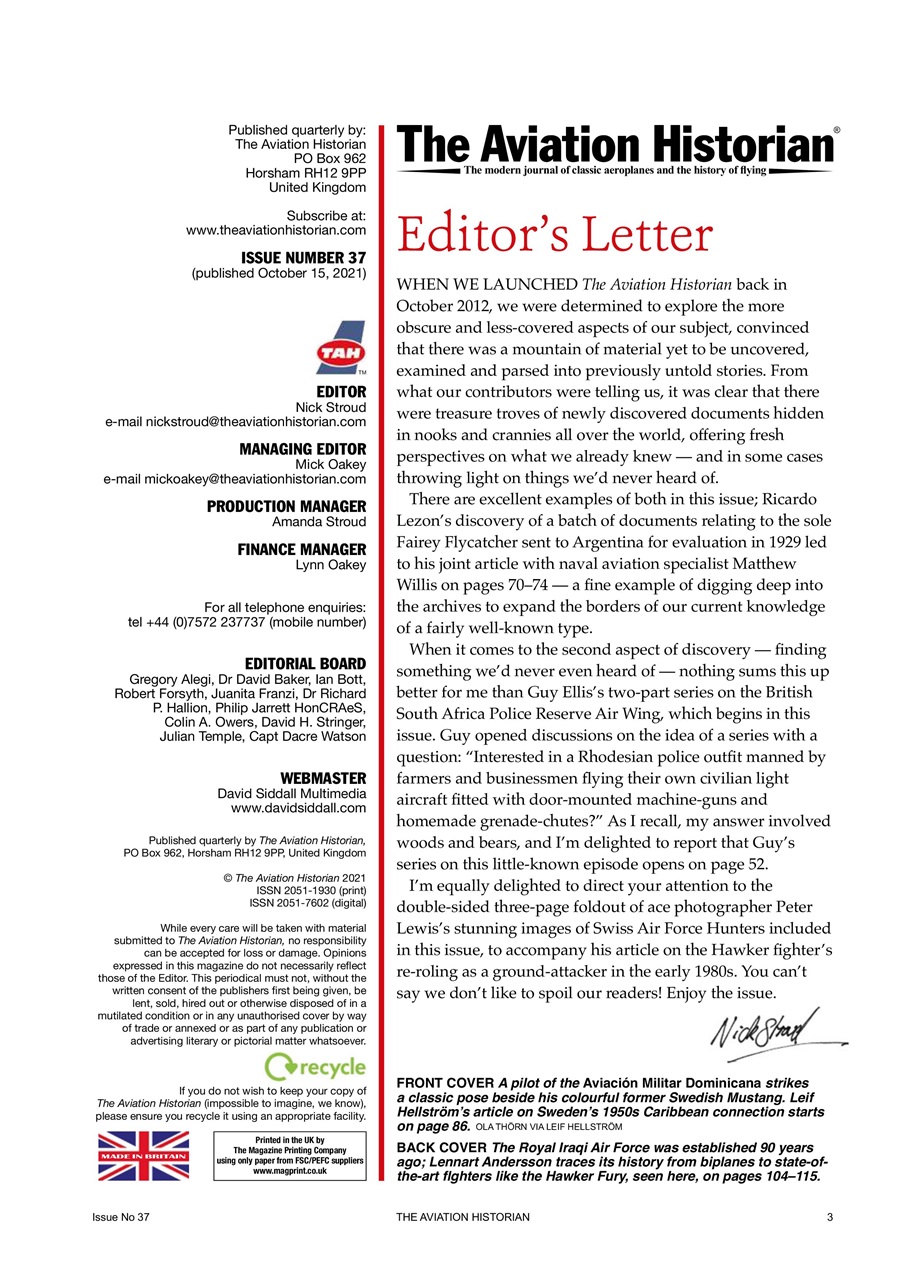 The Aviation Historian Magazine Preview Pages