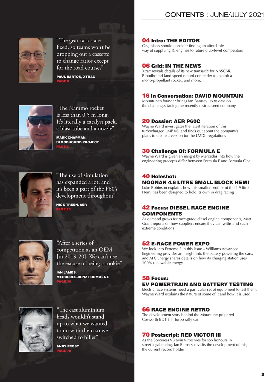 Race Engine Technology Preview Pages