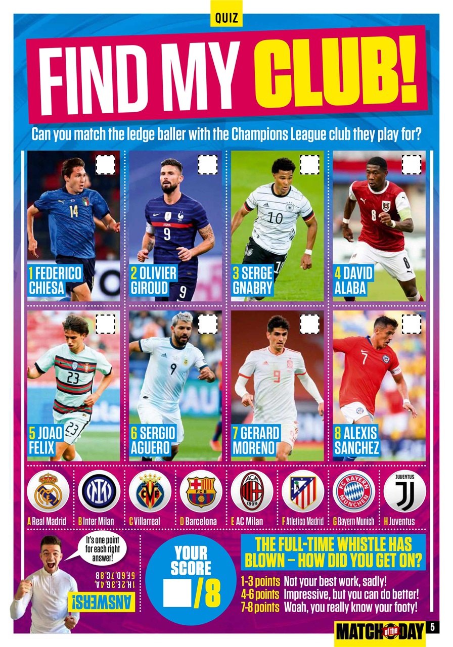 Match of the Day Preview Pages