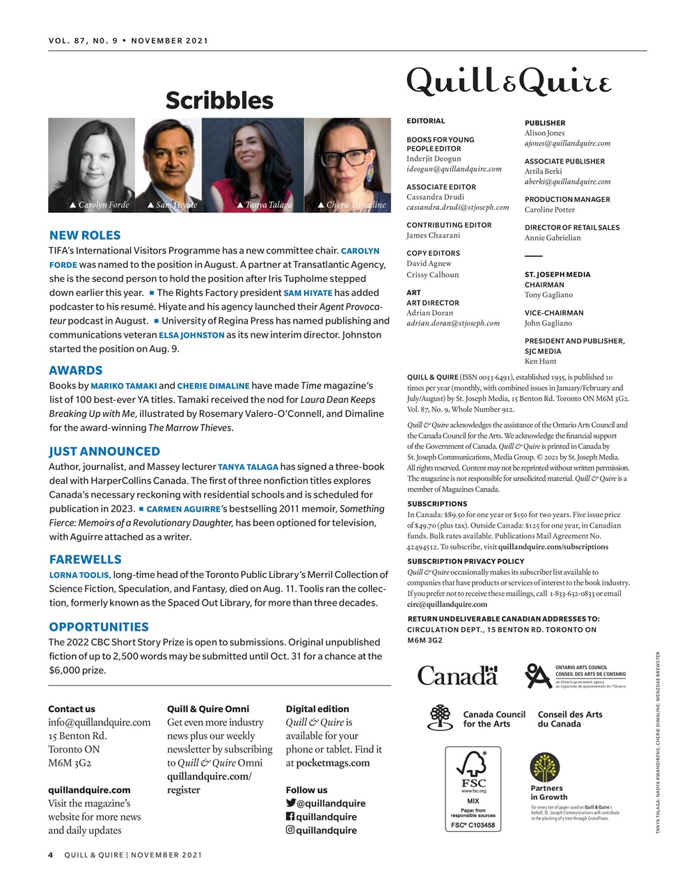 Quill & Quire Preview Pages