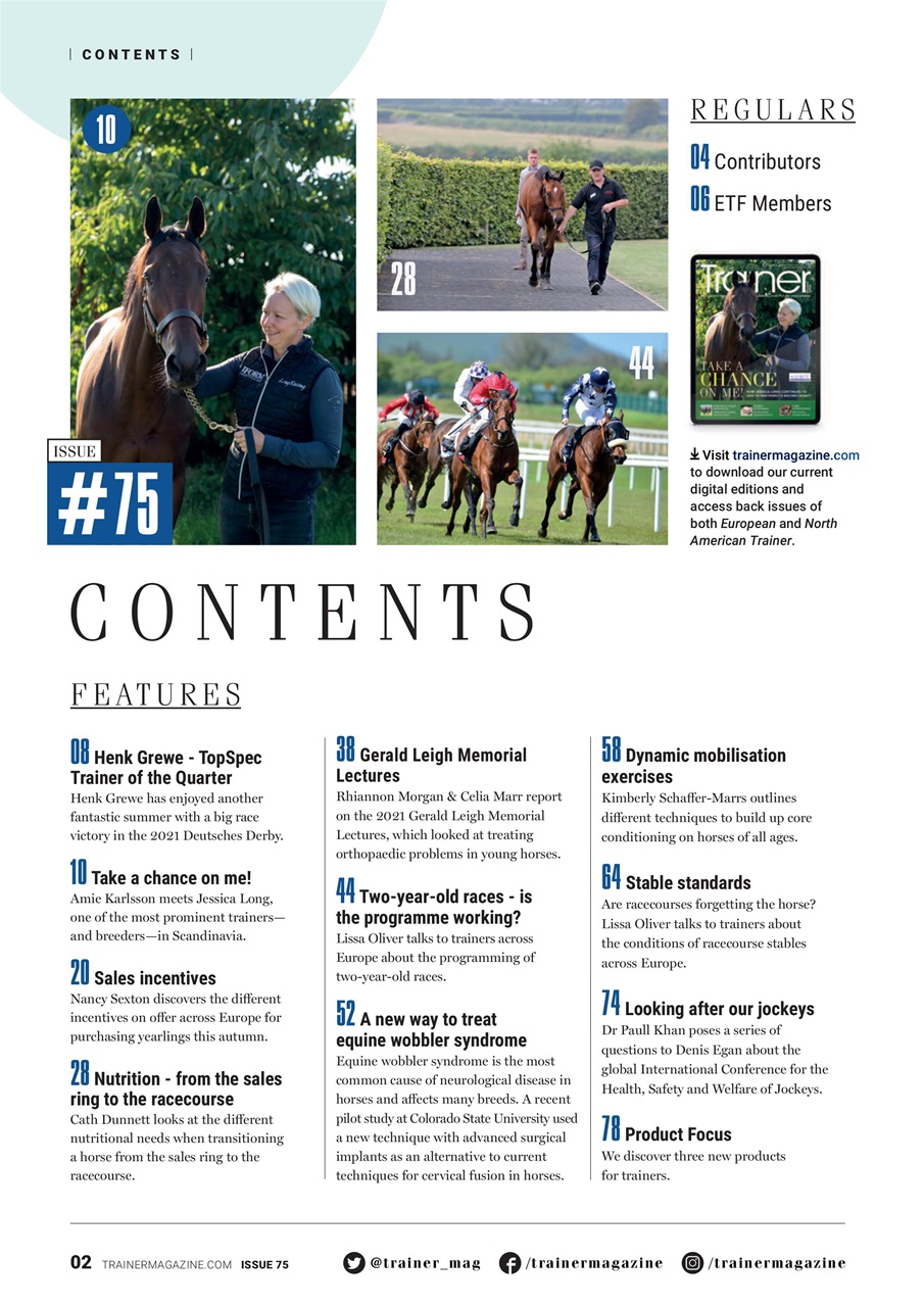 European Trainer Magazine - horse racing Preview Pages