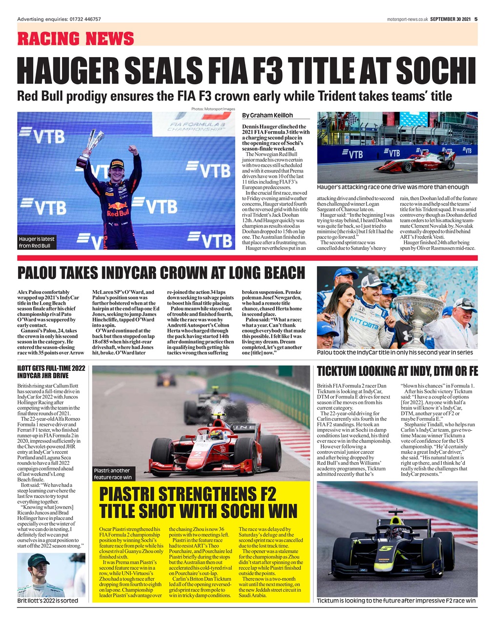 Motorsport News Preview Pages