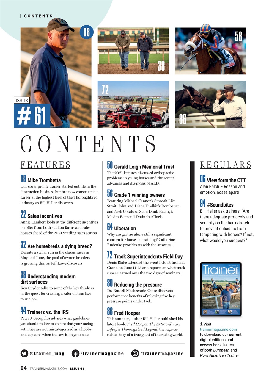 North American Trainer Magazine - horse racing Preview Pages