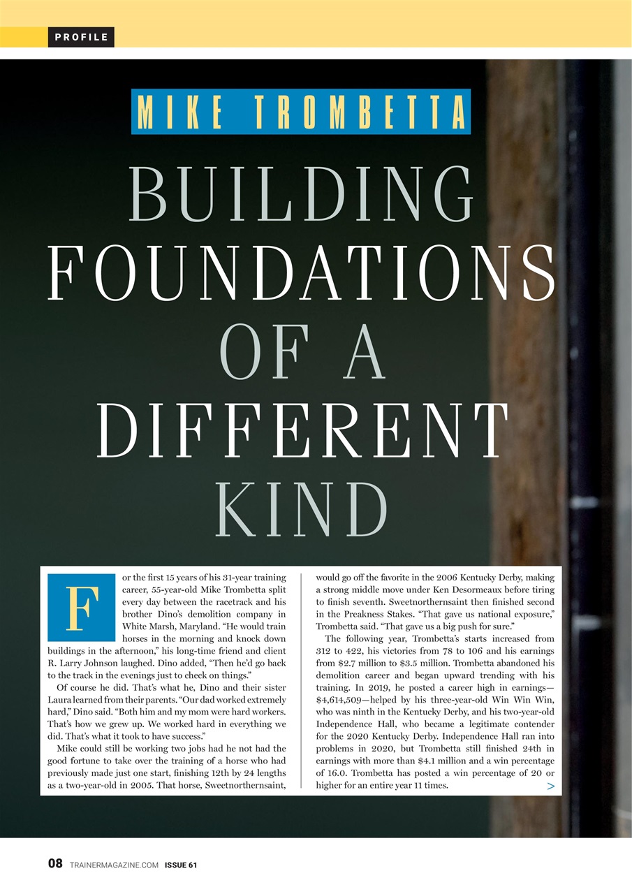 North American Trainer Magazine - horse racing Preview Pages