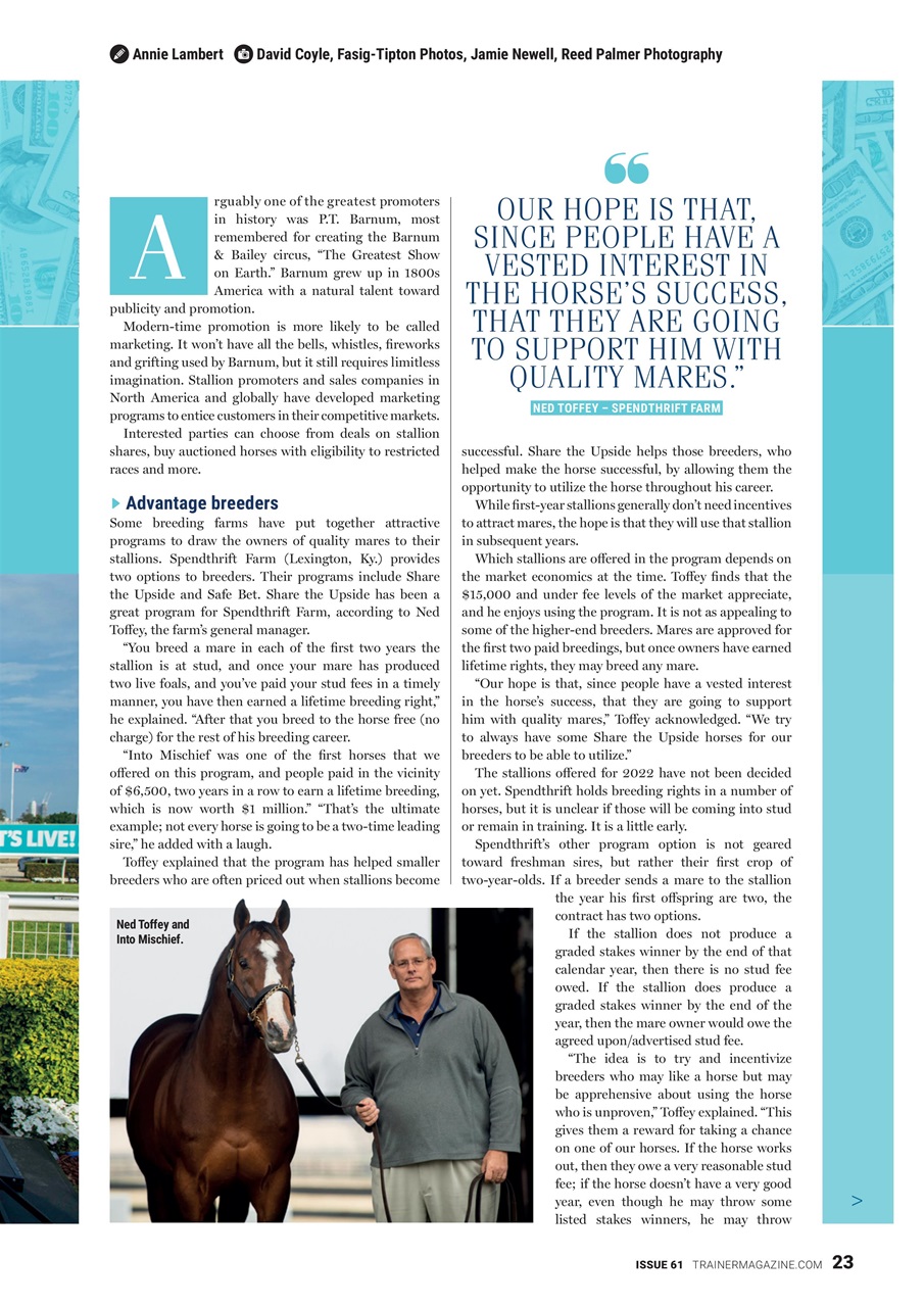 North American Trainer Magazine - horse racing Preview Pages