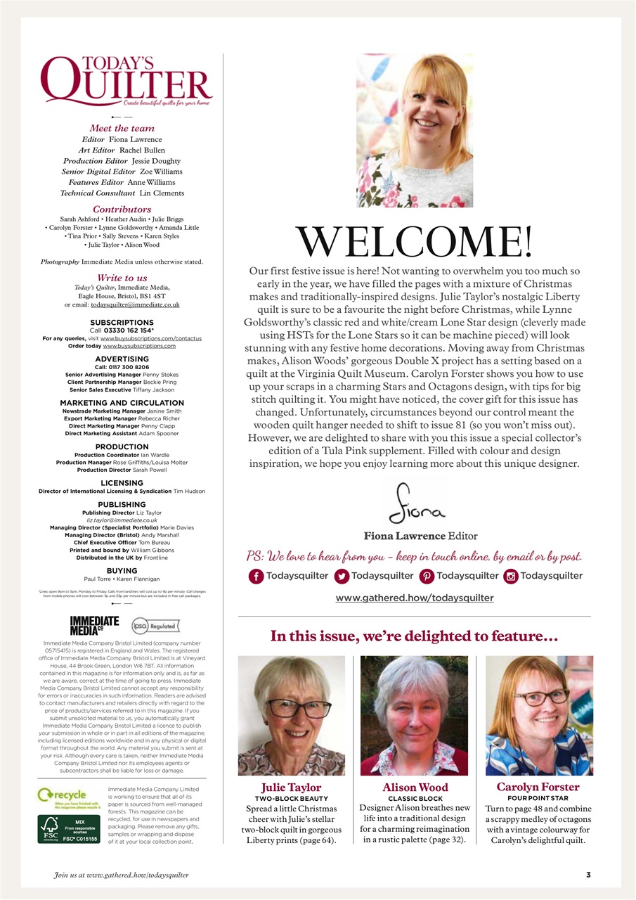 Today’s Quilter Preview Pages